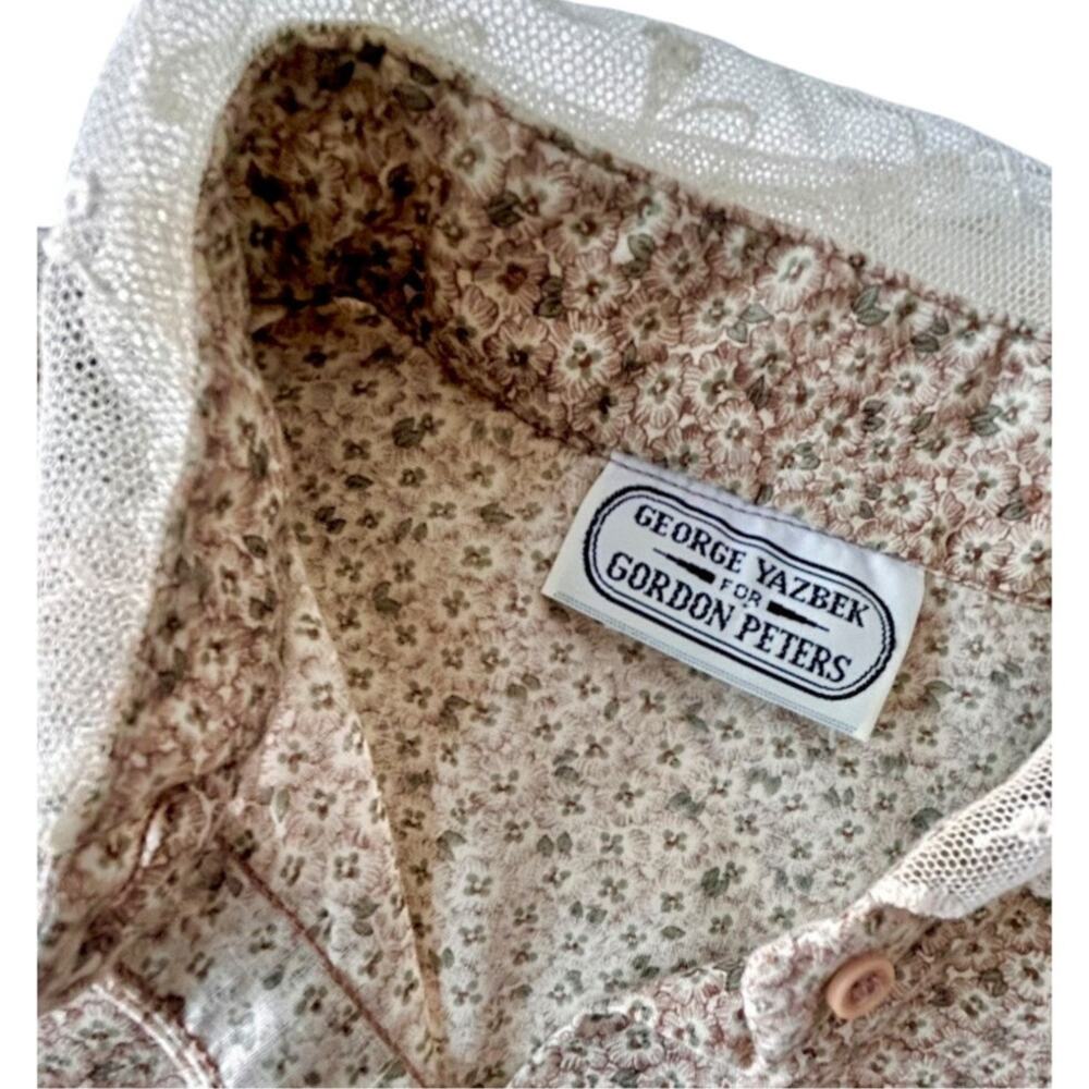 Vintage 70s Prairie Micro Floral Puffy Sleeves Lace Trim Cottage Pioneer Small - Picture 9 of 11